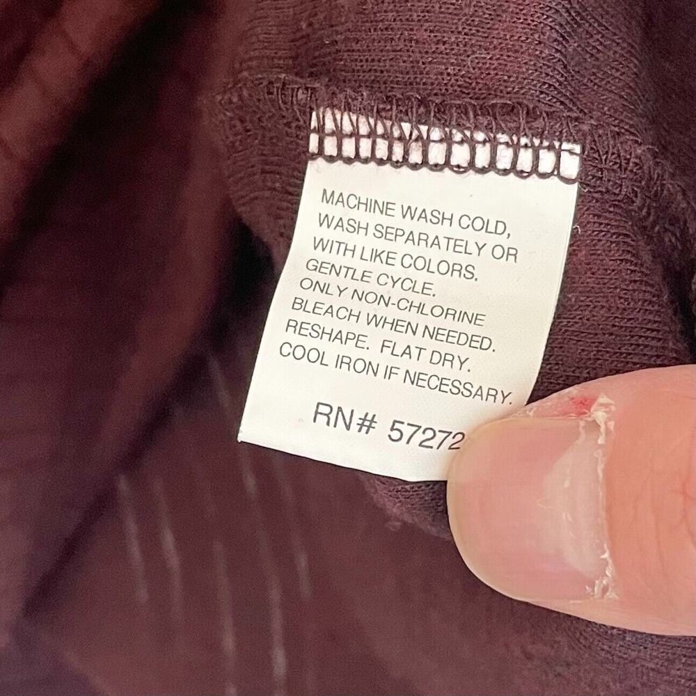 Perry Ellis Men’s Mock Neck Long Sleeve Knit Shirt Large Maroon - Picture 10 of 10